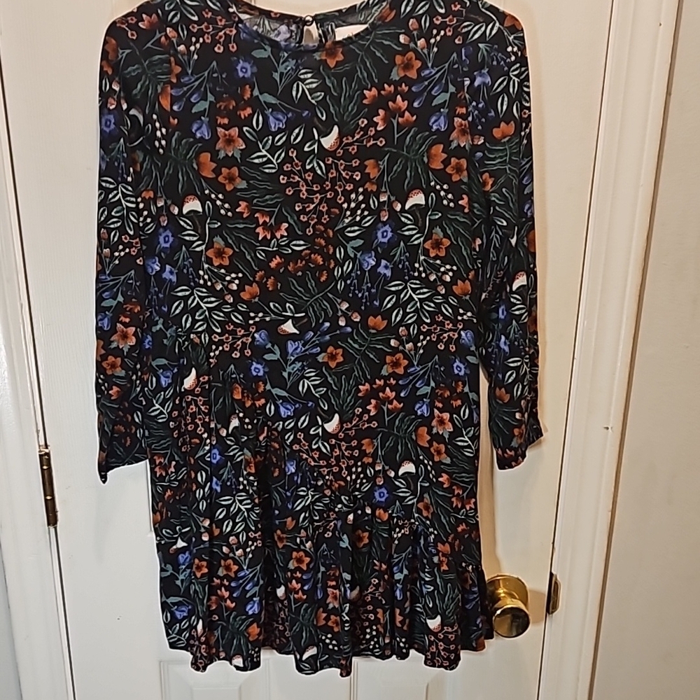 Blue and Red Ruffled Midi Sundress